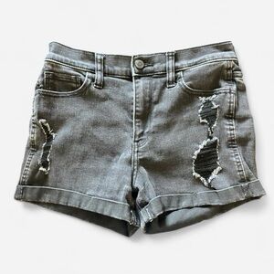 Hollister Gray Distressed High-Rise Denim Shorts